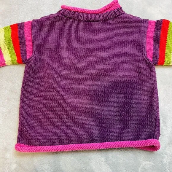 Mulberry Bush Snowmen Holiday Sweater Girls 2T Hand Loomed Christmas Mulberri - Picture 2 of 6